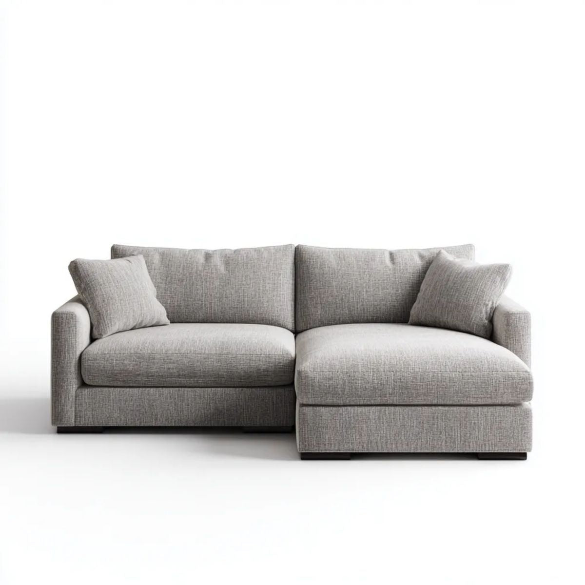 Sofa, 3-osobowa sofa z szezlongiem na prawo w kolorze niebieskim, 230 x 160 x 85 cm