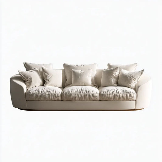 Sofa, 3-osobowa poliester krem z tłuszczami fotel 230 x 100 x 82 cm