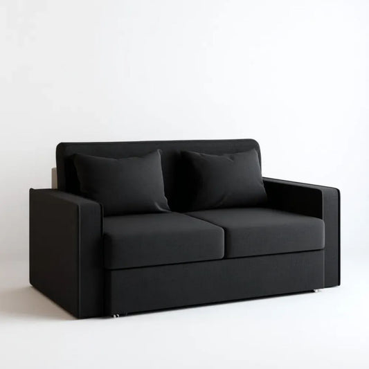 Sofa, 2-osobowa sofa w kolorze czarnym poliester 160 x 90 x 85 cm