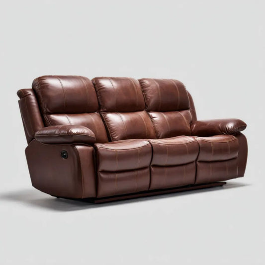 Sofa, 3-osobowa do włosów z sofą z czekoladą brązowy PU, 210 x 96 x 101 cm