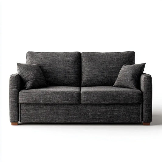 Sofa, 2-osobowa z sofą z antracytu szary poliester z poduszkami, 170 x 85 x 85 cm