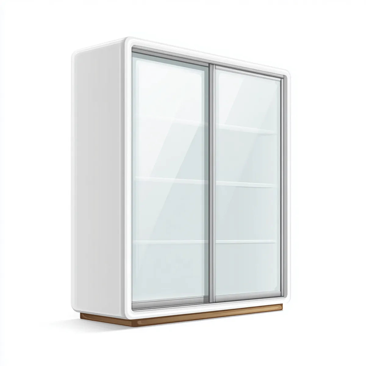 Szafa 2-drzwiowa przesuwne białe 160 x 60 x 220 cm MDF i prostokątne szkło hartowane