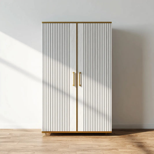 Szafa z 2 drzwiami czarne i złoto 100 x 50 x 180 cm w prostokątnym MDF