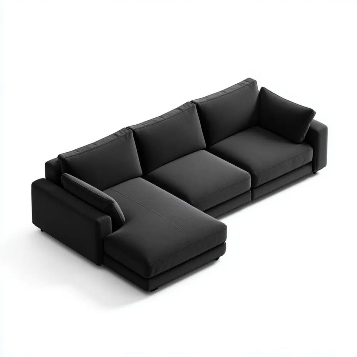 Sofa, 3-osobowa skórzana sofa z lewym narożnikiem czarny PU 280 x 165 x 85 cm