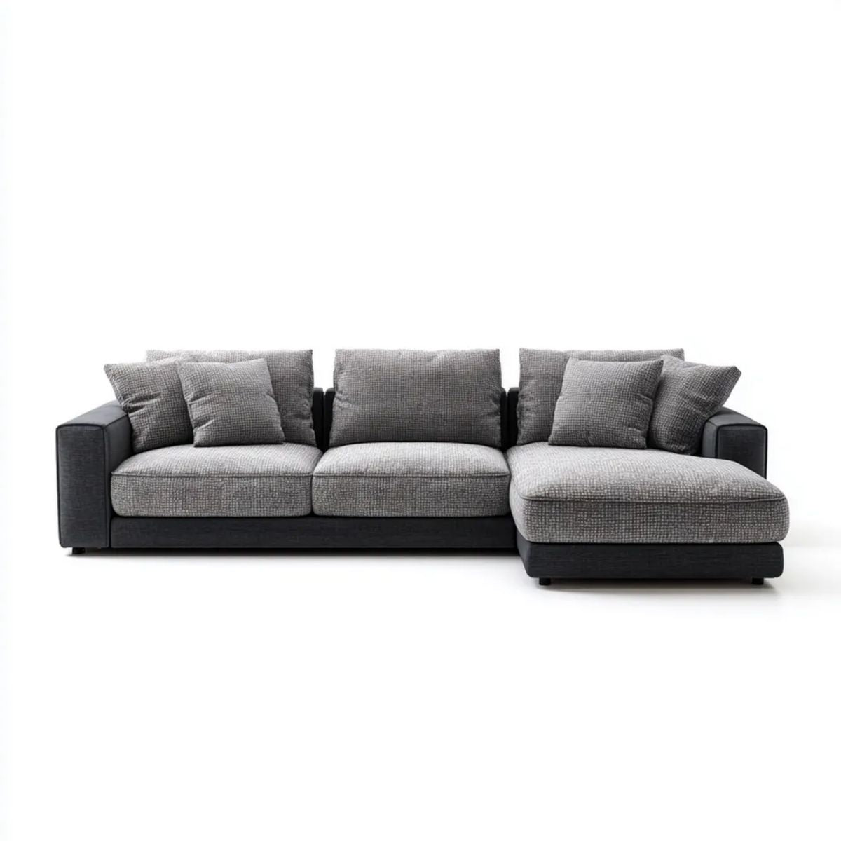 Sofa, 3-osobowa w kolorze prostokątnym fotel w antracycie szary poliester i światło szare, 280 x 160 x 85 cm