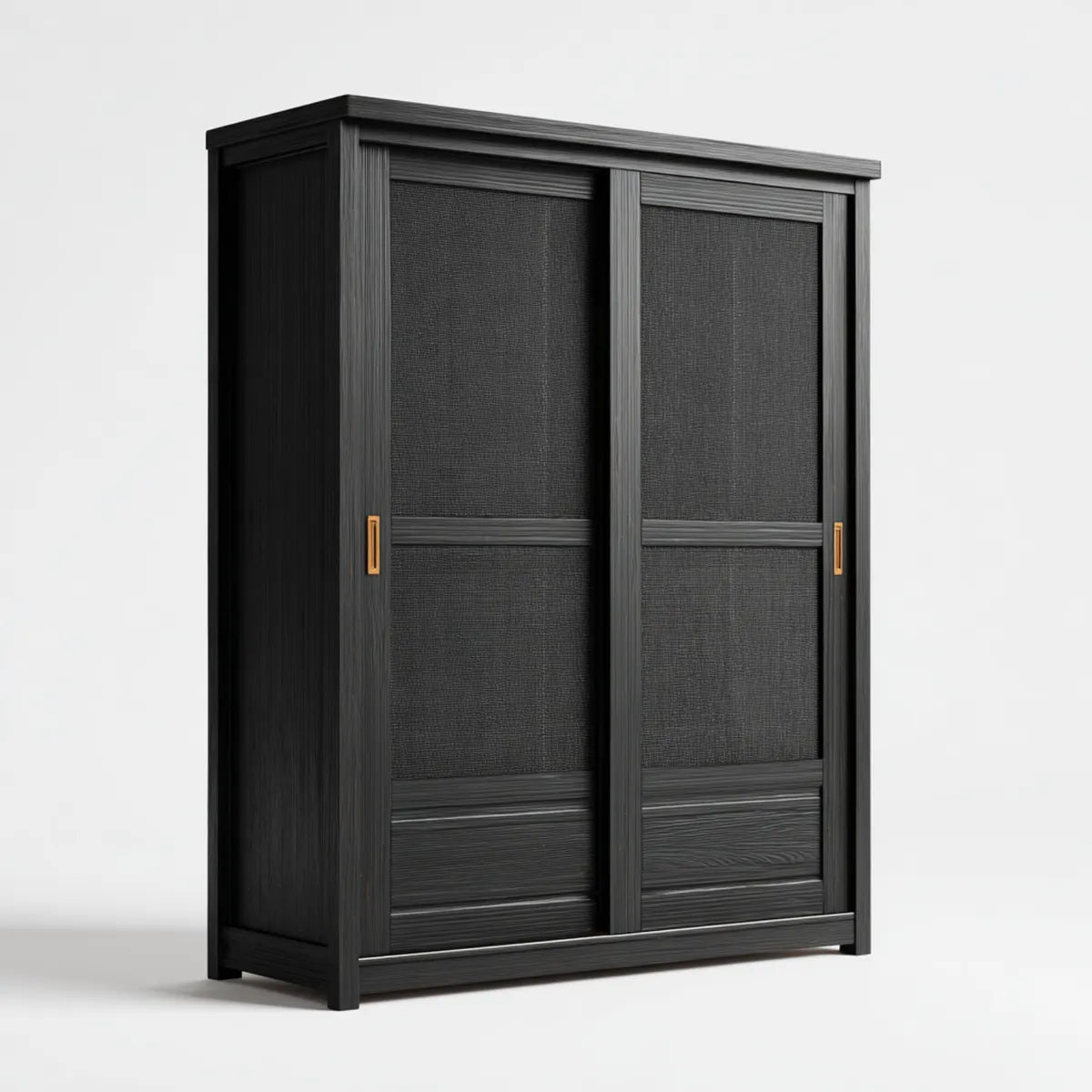Szafa z 2 drzwiami przesuwnymi czarny 120 x 60 x 200 cm w prostokątnym MDF