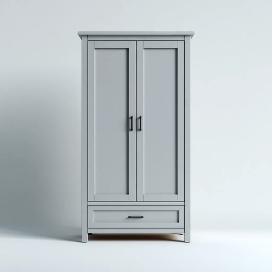 Szafa 2-drzwiowa szare 90 x 50 x 190 cm w prostokątnym MDF z szufladą
