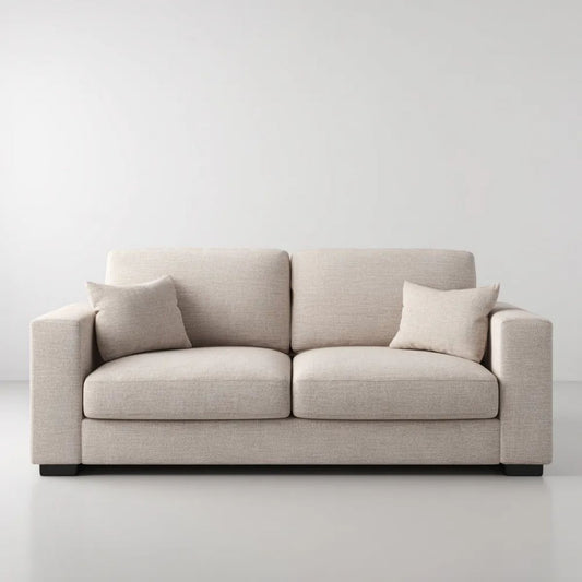 Sofa, 2-osobowa w beżowej sofie z czarną nóżką, 180 x 88 x 86 cm