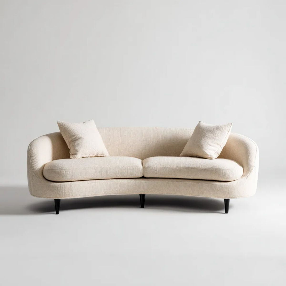 Sofa, 3-osobowa w kolorze czarnym i poliestrowym, 220 x 90 x 78 cm