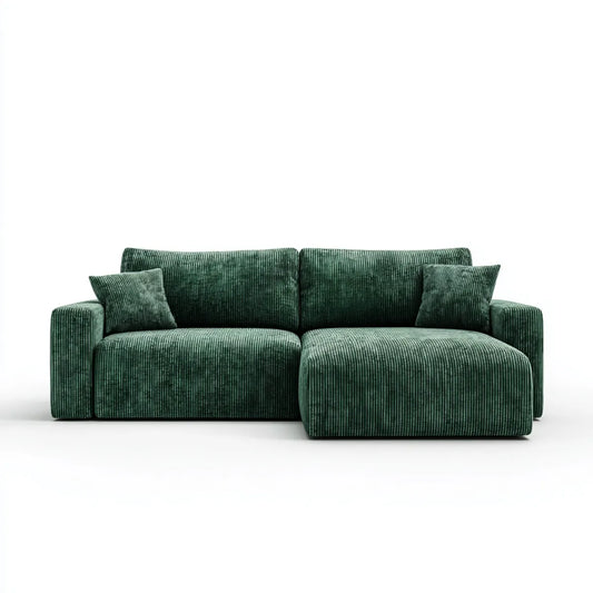 Sofa, 3- kanapa z ciemnozielonym sznurem poliestrowym 260 x 160 x 85 cm