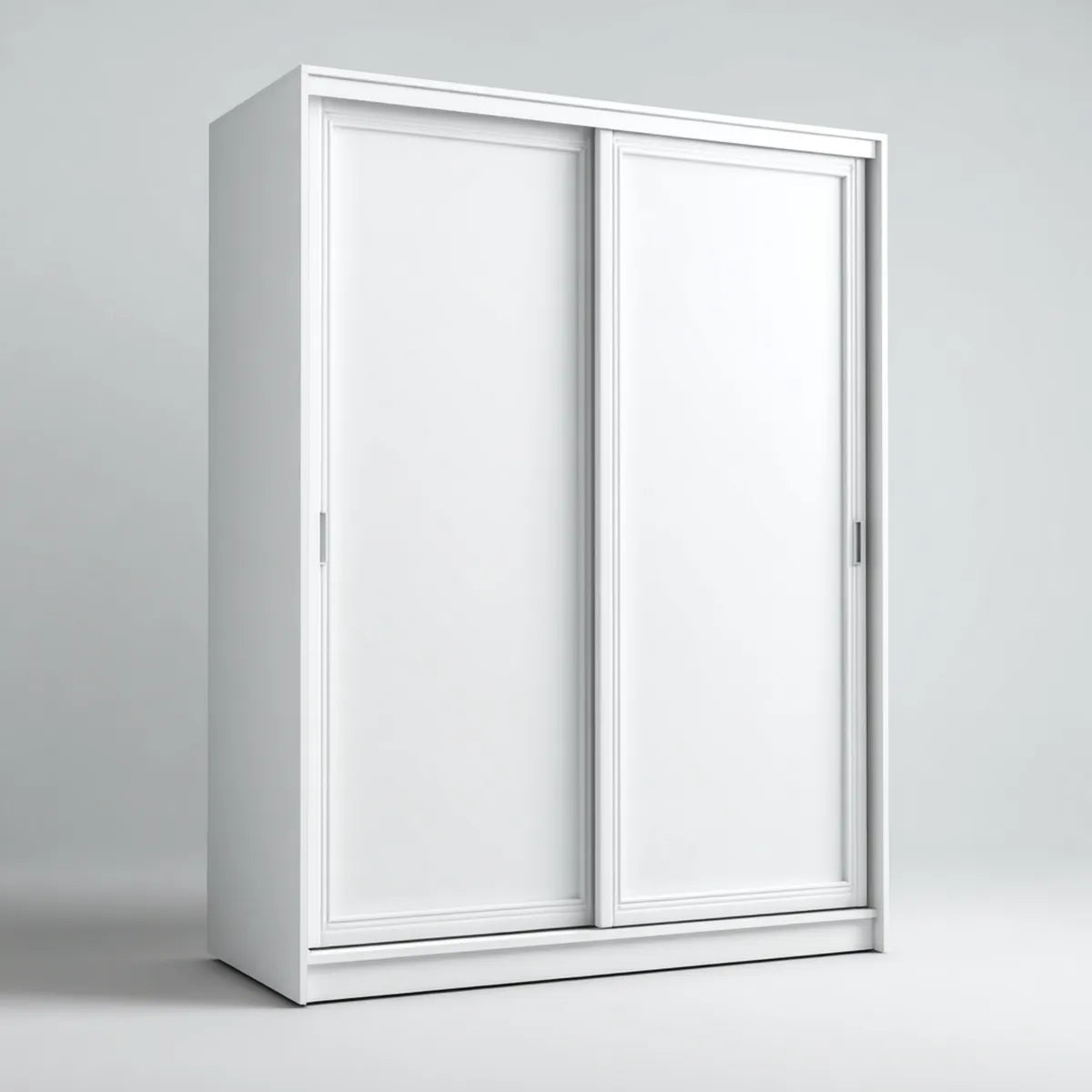 Szafa, Białe 180 x 60 x 220 cm od płyty wiórowej z 2 drzwiami przesuwnymi